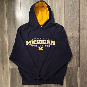 🏈🧥J. America Men’s Michigan Wolverines Like New Blue Hoodie Sweatshirt Size M